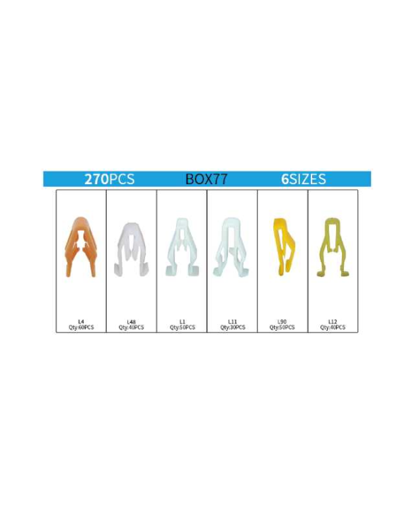 Σετ συνδετήρες αυτοκινήτου 6 τύπων - 1806202 - 270pcs