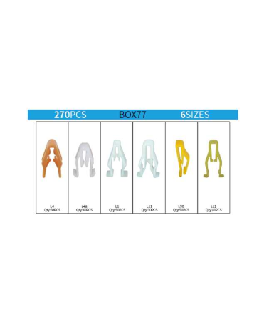Σετ συνδετήρες αυτοκινήτου 6 τύπων - 1806202 - 270pcs