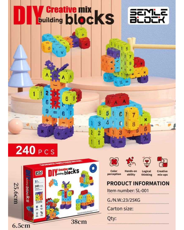 Εκπαιδευτικό παιχνίδι κατασκευών DIY με αριθμούς - 240pcs - SL-001 - 922333