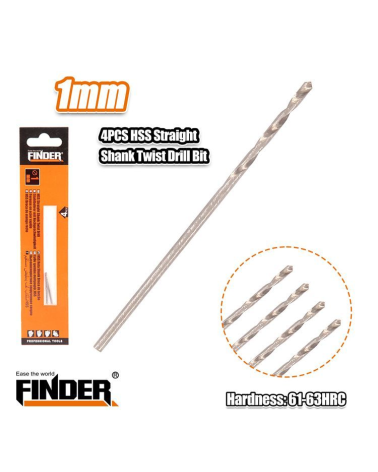 Τρυπάνια σιδήρου - 4241 - 1mm - 4pcs - Finder