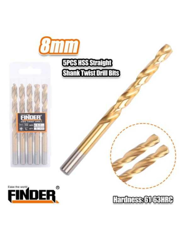 Τρυπάνι σιδήρου - 8mm - 5pcs - Finder