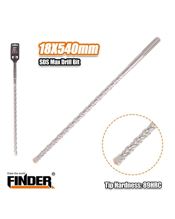 Τρυπάνι μπετού SDS MAX - 18x540mm - Finder
