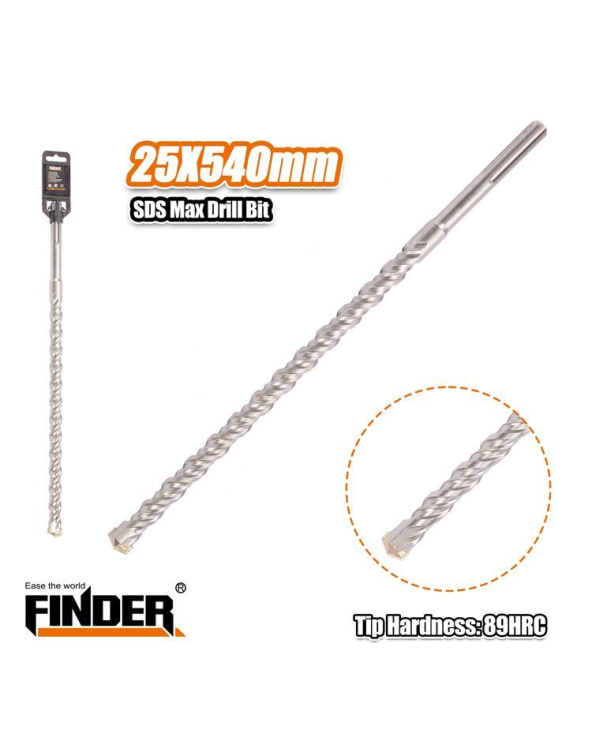 Τρυπάνι μπετού SDS MAX - 25x540mm - Finder