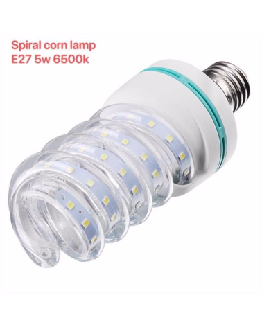 Λάμπα LED - Spiral Corn - E27 - 5W - 6500K