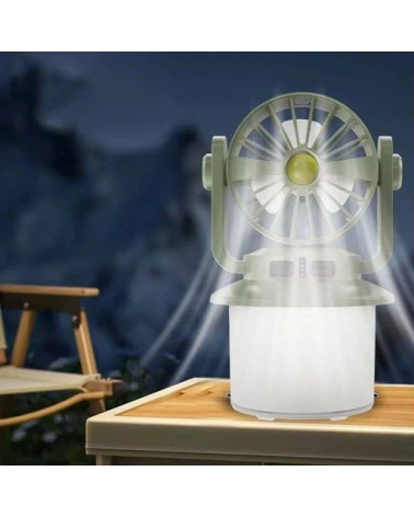 Επαναφορτιζόμενο φαναράκι LED με ανεμιστήρα & ηλιακό πάνελ - 2in1 - CH-F803