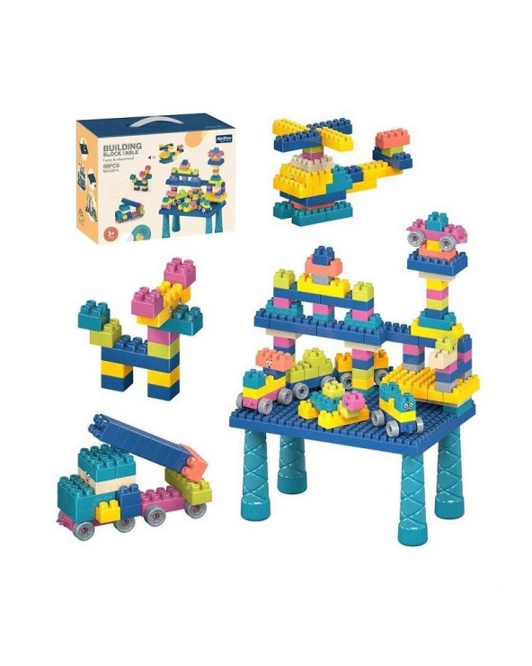 Σετ πάγκος κατασκευών DIY με τουβλάκια - C2711 - 88pcs