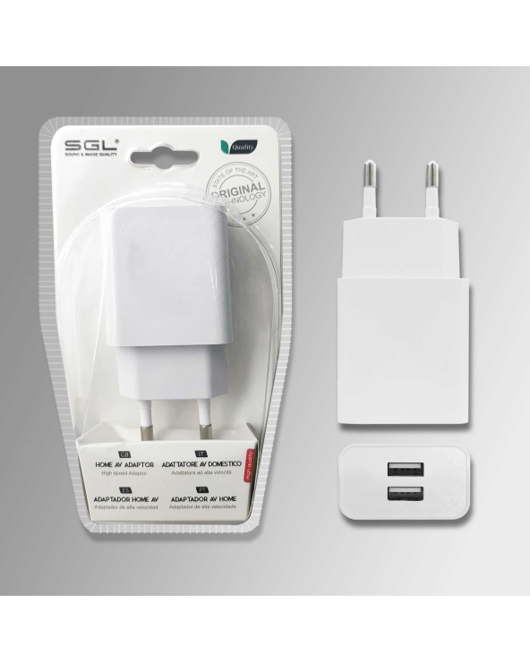 Αντάπτορας φόρτισης πρίζας με 2 θύρες USB - F2