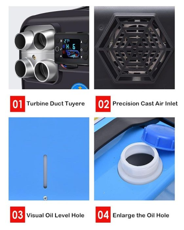 Φορητό αερόθερμο πετρελαίου - 5000W - 24V