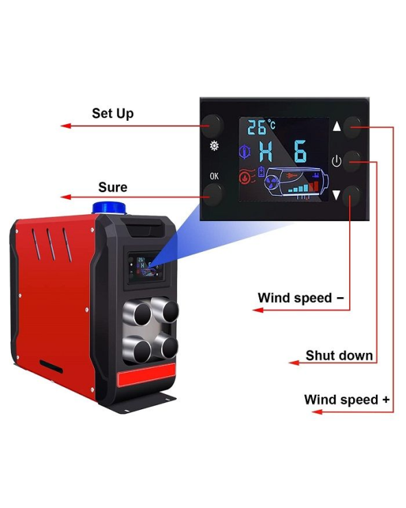 Φορητό αερόθερμο πετρελαίου - 5000W - 12/24V