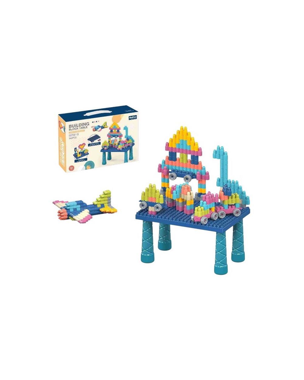 Σετ πάγκος κατασκευών DIY με τουβλάκια - C2703-13 - 140pcs