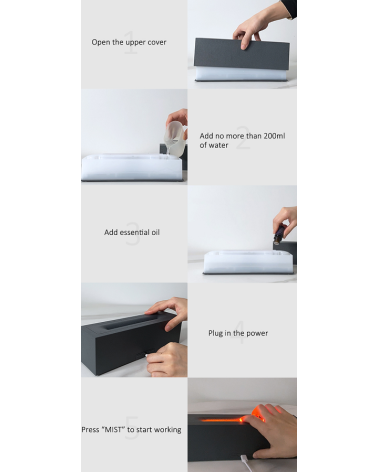 Υγραντήρας χώρου με εφέ φλόγας - 221316 - White