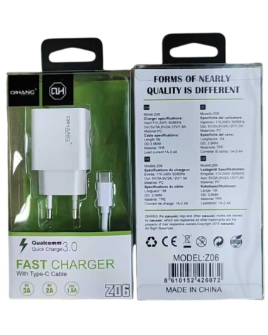 Καλώδιο φόρτισης με αντάπτορα - Type-C - QH-Z06