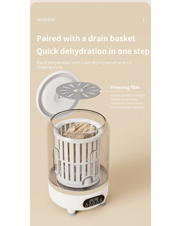 Φορητό επαναφορτιζόμενο πλυντήριο ρούχων mini - HP909 - 457658 - Pink