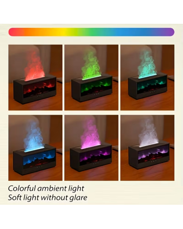 Υγραντήρας χώρου με εφέ φλόγας - 626286 - Black