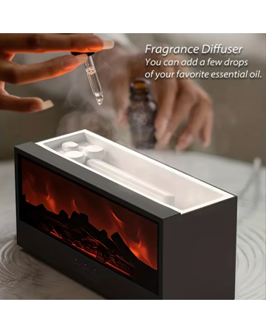 Υγραντήρας χώρου με εφέ φλόγας - 626286 - Black