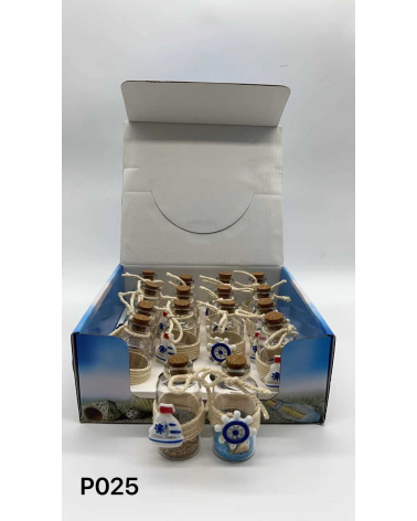 Διακοσμητικό Souvenir - Μπουκαλάκι με κοχύλια - 16pcs