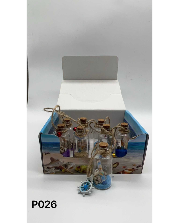 Διακοσμητικό Souvenir - Μπουκαλάκι με κοχύλια - 20pcs