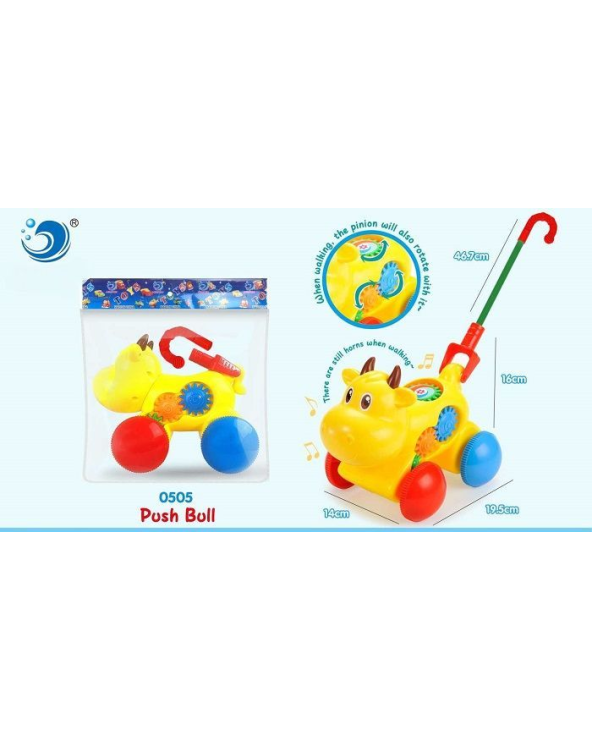 Συρόμενο παιχνίδι Αγελαδίτσα - 0516 - 117287 - Yellow