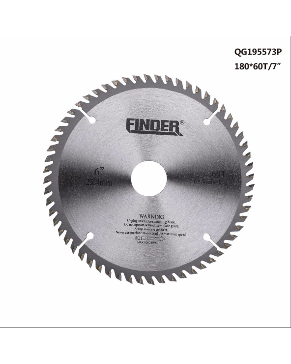 Δίσκος κοπής ξύλου - TCT - 7"" - Φ180 - 60T - Finder