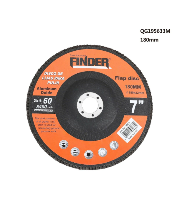 Πολύπτερο λείανσης μετάλλου για γωνιακό τροχό - 7"" - Grit60 - Finder