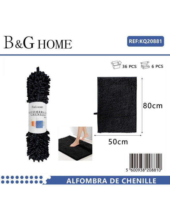 Πατάκι μπάνιου - 6C - Black -  - 50x80cm - Black