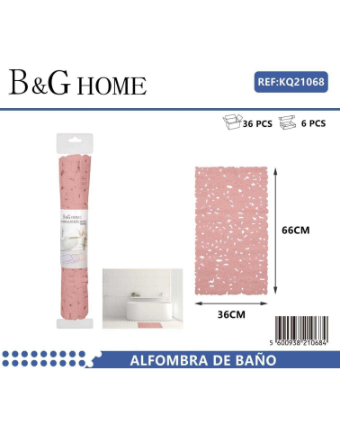 Αντιολισθητικό πατάκι μπάνιου - M0839 - 36x66cm - Pink