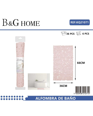 Αντιολισθητικό πατάκι μπάνιου - M0826 - 36x66cm - Light Pink