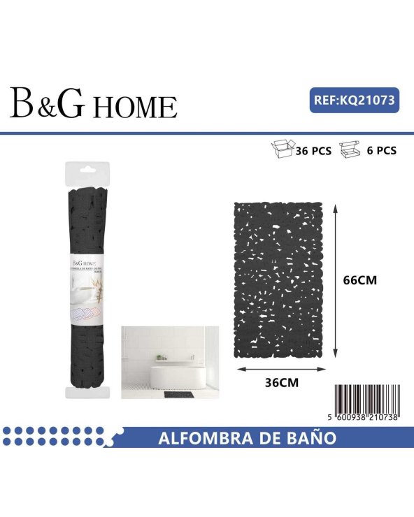 Αντιολισθητικό πατάκι μπάνιου - 6C - 36x66cm - Black