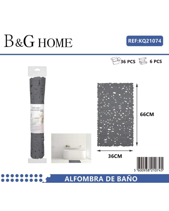 Αντιολισθητικό πατάκι μπάνιου - M0831 - 36x66cm - Grey