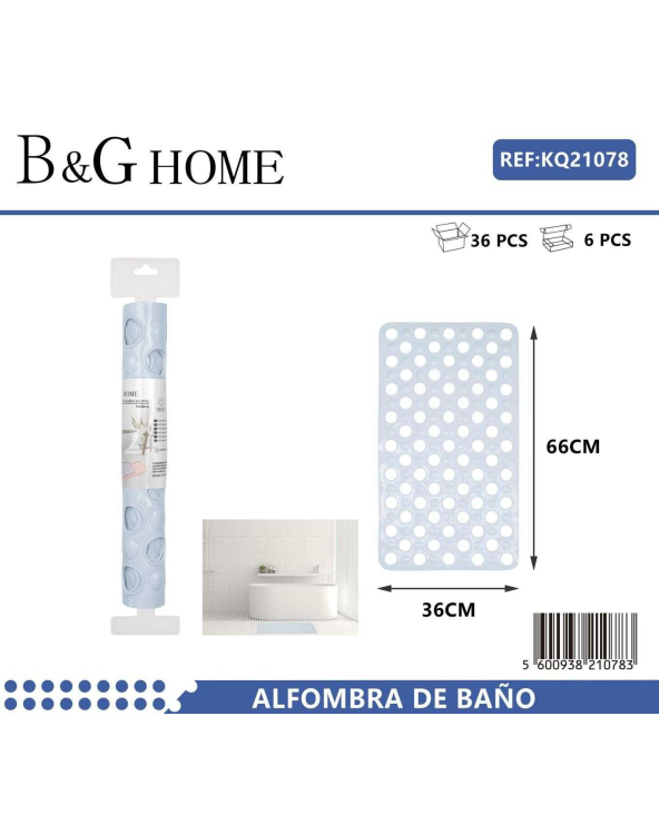 Αντιολισθητικό πατάκι μπάνιου - M0842 - 36x66cm - Light Blue