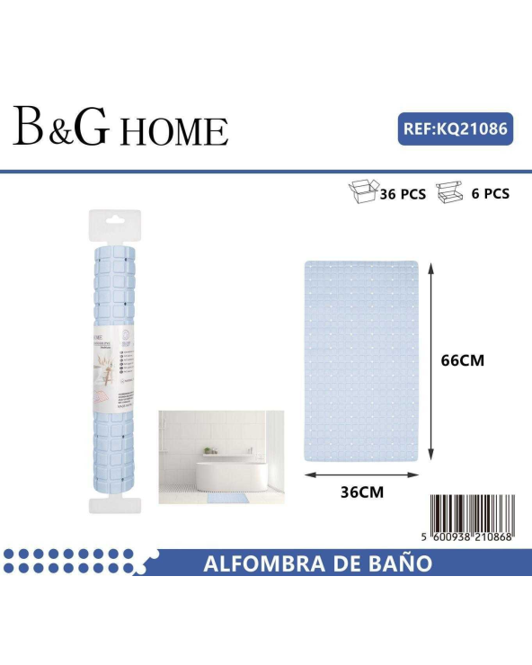 Αντιολισθητικό πατάκι μπάνιου - M0842 - 36x66cm - Light Blue