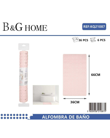 Αντιολισθητικό πατάκι μπάνιου - M0826 - 36x66cm - Light Pink