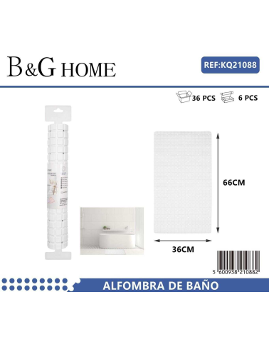 Αντιολισθητικό πατάκι μπάνιου - M0829 - 36x66cm - White