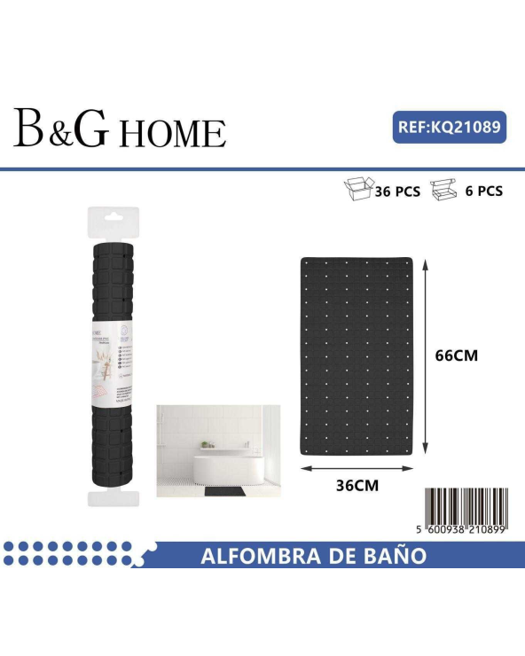 Αντιολισθητικό πατάκι μπάνιου - 6C - 36x66cm - Black