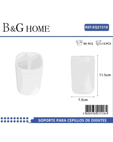 Θήκες οδοντόβουρτσας πλαστικές σε σετ 5Χ - White