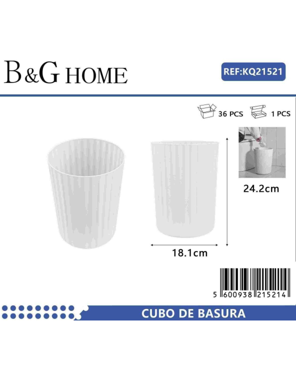 Κάδος απορριμμάτων μπάνιου πλαστικός - White