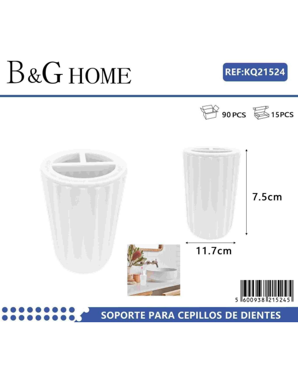 Θήκες οδοντόβουρτσας πλαστικές σε σετ 5Χ - White