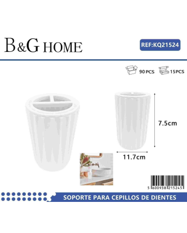 Θήκες οδοντόβουρτσας πλαστικές σε σετ 5Χ - White