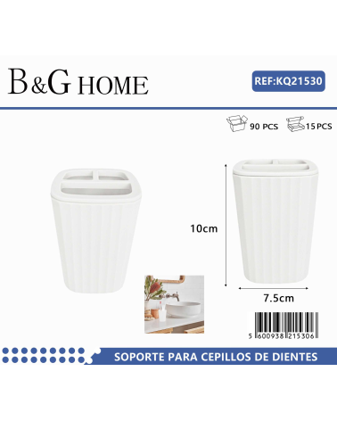 Θήκες οδοντόβουρτσας πλαστικές σε σετ 5Χ - White