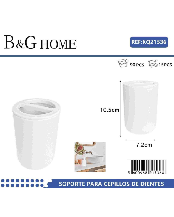 Θήκες οδοντόβουρτσας πλαστικές σε σετ 5Χ - White