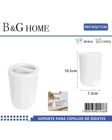 Θήκες οδοντόβουρτσας πλαστικές σε σετ 5Χ - White