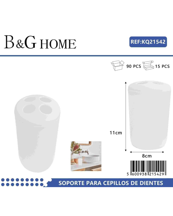 Θήκες οδοντόβουρτσας πλαστικές σε σετ 5Χ - White