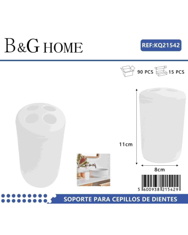 Θήκες οδοντόβουρτσας πλαστικές σε σετ 5Χ - White