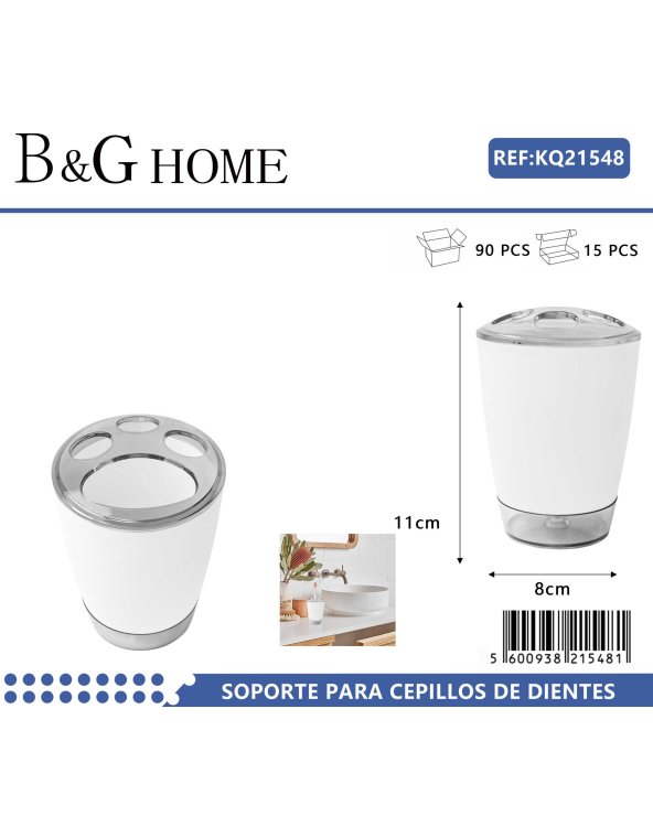 Θήκες οδοντόβουρτσας πλαστικές σε σετ 5Χ - White