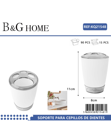 Θήκες οδοντόβουρτσας πλαστικές σε σετ 5Χ - White