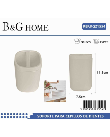 Θήκες οδοντόβουρτσας πλαστικές σε σετ 5Χ - Beige