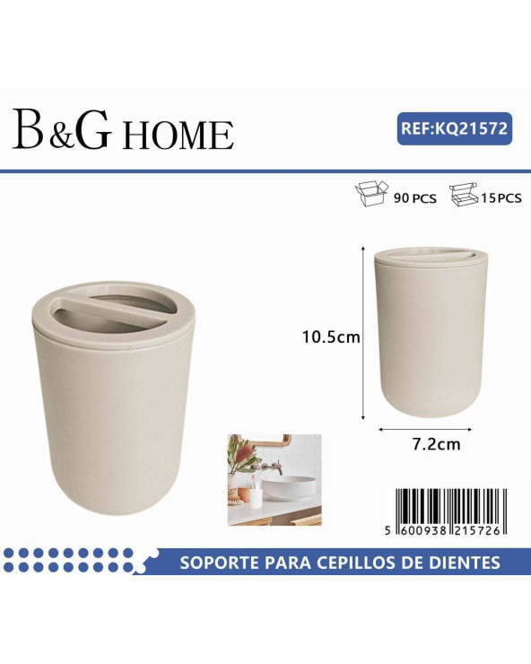 Θήκες οδοντόβουρτσας πλαστικές σε σετ 5Χ - Beige