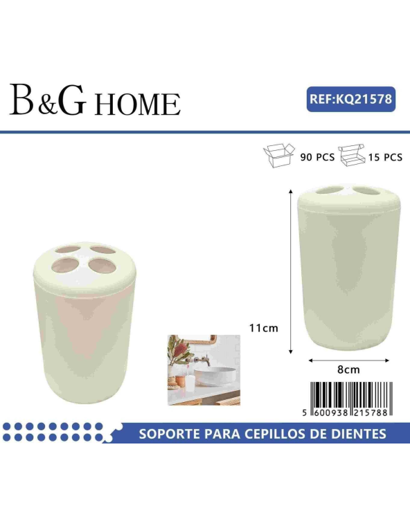 Θήκες οδοντόβουρτσας πλαστικές σε σετ 5Χ - Beige