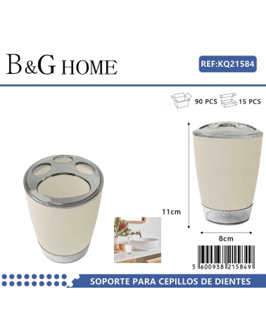 Θήκες οδοντόβουρτσας πλαστικές σε σετ 5Χ - Beige