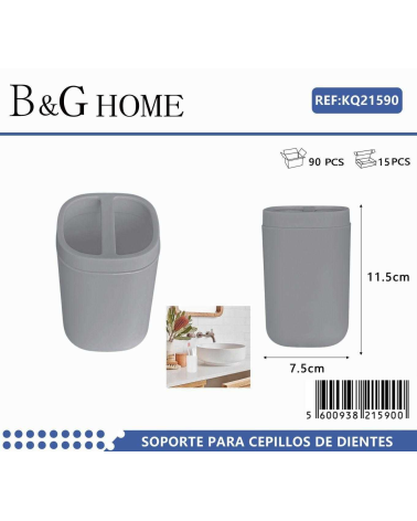 Θήκες οδοντόβουρτσας πλαστικές σε σετ 5Χ - Grey